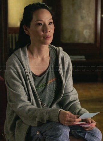 Joan's feather graphic tee on Elementary