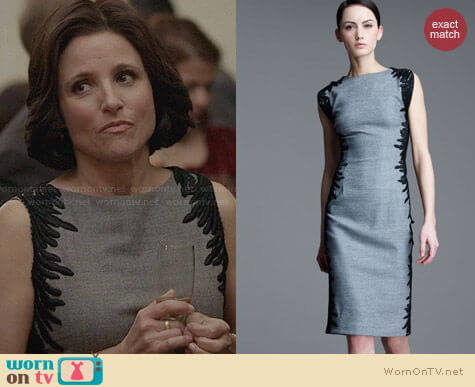 Lela Rose Flutterlace Sheath Dress worn by Julia Louis Dreyfus on Veep