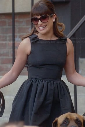 Rachel's black bow shoulder dress on Glee