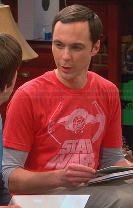 Derfra Centrum Vænne sig til WornOnTV: Sheldon's red Star Wars tshirt on The Big Bang Theory | Jim  Parsons | Clothes and Wardrobe from TV