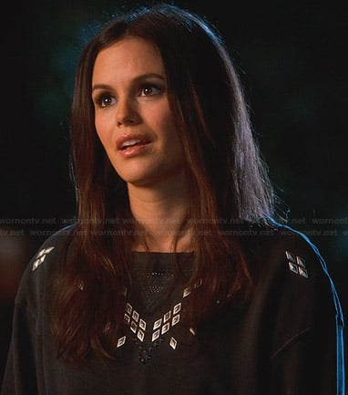 Zoe’s black studded sweatshirt on Hart of Dixie