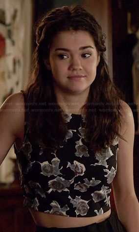 Callie’s black and white floral crop top on The Fosters