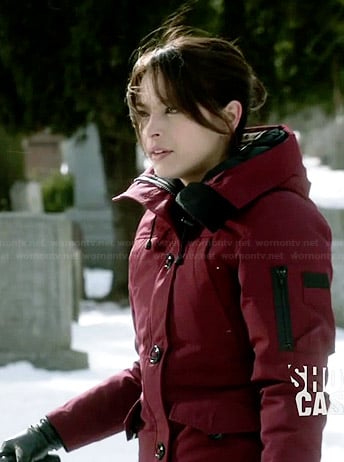 Cat's red parka on Beauty and the Beast