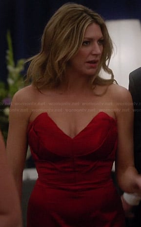 Josslyn’s red strapless gown on Mistresses