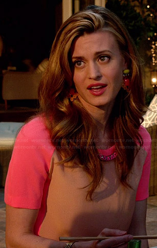 Paige's pink sleeved top on Royal Pains