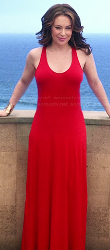 Savi's red maxi dress on Mistresses