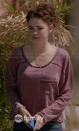 Callie’s purple burnout sweatshirt on The Fosters