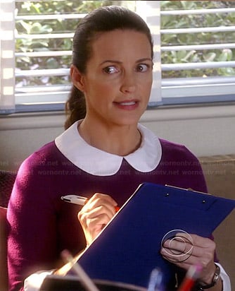 Ginny’s purple peter pan collar sweater on Bad Teacher