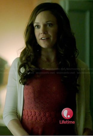 Ingrid’s red lace waist dress on Witches of East End