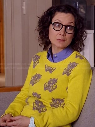 Irene's yellow owl sweater on Bad Teacher