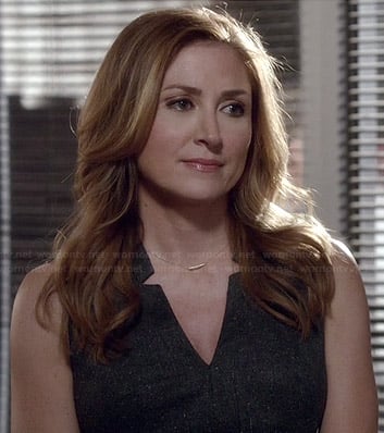 Maura's grey notch neck dress on Rizzoli and Isles