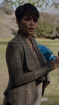 Molly's pleated leather jacket on Extant