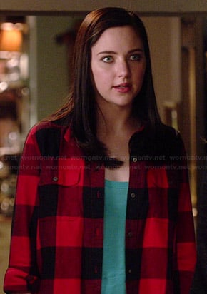 Brenna’s red checked shirt on Chasing Life