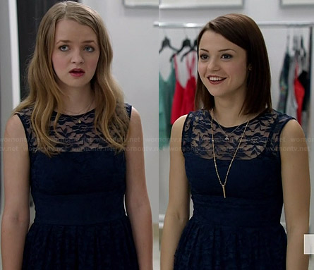 Carter and Taylor’s navy blue lace dresses on Finding Carter