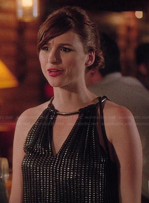 Gretchen's black keyhole front dress on You're the Worst