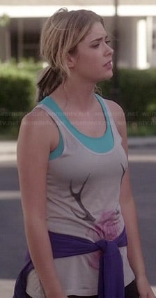 Hanna's grey rose with antlers tank top on Pretty Little Liars