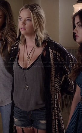Hanna’s tie dyed fringed jacket on Pretty Little Liars