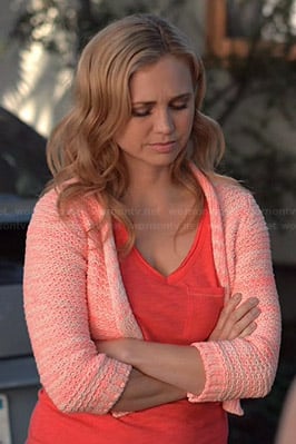 Jenna’s neon cropped cardigan on Wilfred
