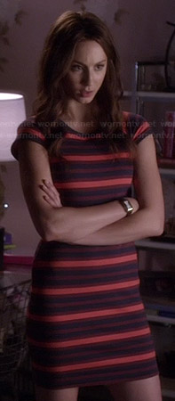 Spencer's striped mini dress on Pretty Little Liars