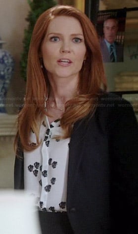 Abby’s black and white printed top on Scandal