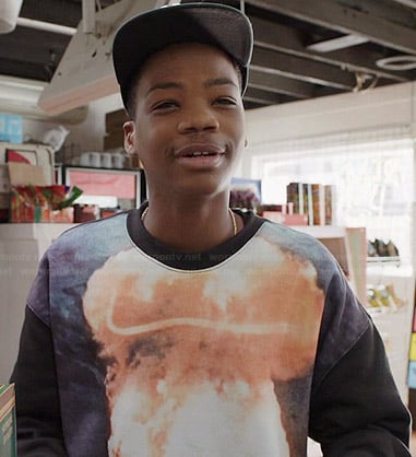 Dash's explosion graphic sweatshirt on Red Band Society