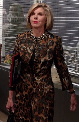 Diane's leopard print coat on The Good Wife