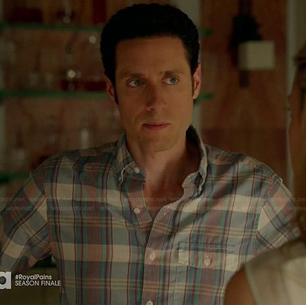 Evan's plaid shirt on Royal Pains