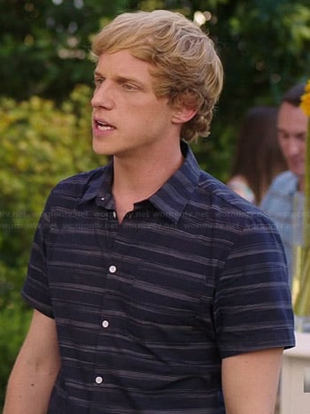 Jimmy's navy blue striped shirt on You're the Worst