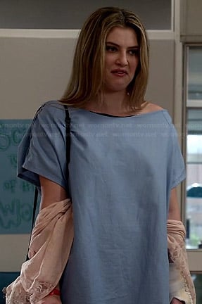 Kara's blush pink lace inset kimono on Red Band Society