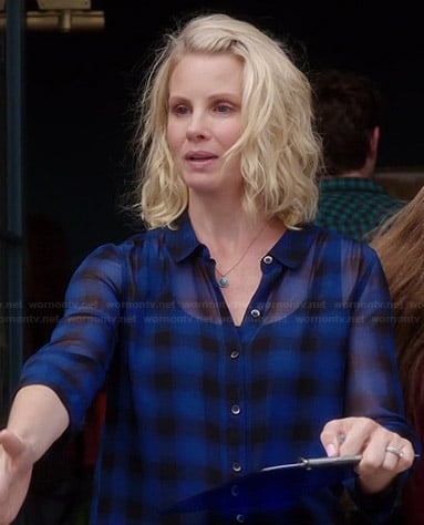 Kristina's blue checked shirtdress on Parenthood