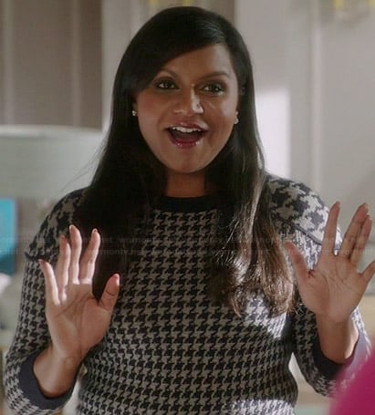 Mindy’s houndstooth sweater on The Mindy Project