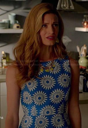 Paige's blue daisy dress on Royal Pains