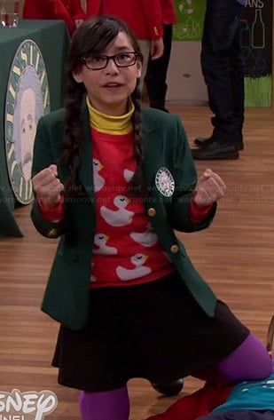 Smackle's red duck sweater on Girl Meets World