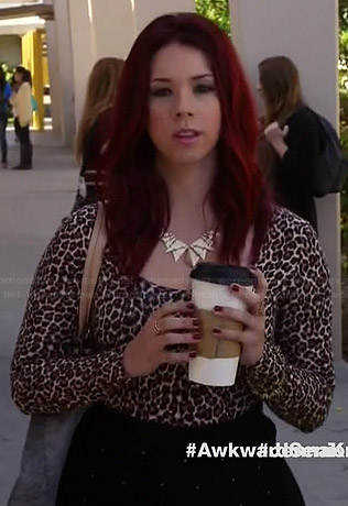 Tamara's leopard print long sleeved top on Awkward