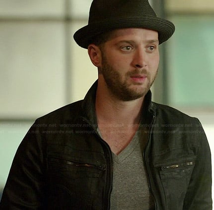 Toby’s black zip pocket denim jacket on Scorpion