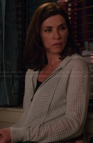 Alicia's grey textured hoodie on The Good Wife