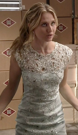 Amy's mint embellished dress on Faking It