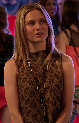 Amy’s snake print tunic top on Faking It