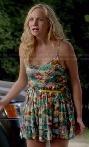 Caroline’s pineapple printed dress on The Vampire Diaries
