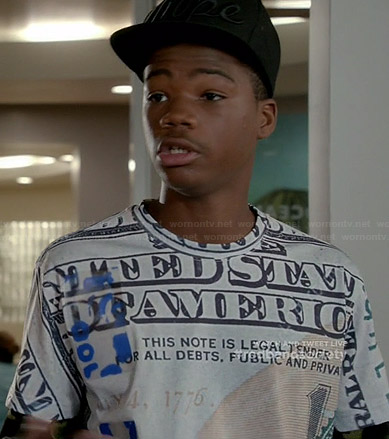 Dash's money graphic tee on Red Band Society