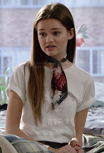 Emma’s white “I Love You” graphic tee on Red Band Society