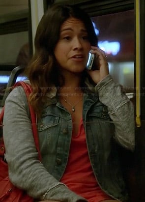 Jane’s denim jacket with grey sleeves on Jane the Virgin