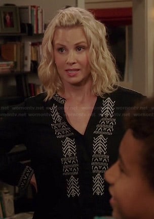 Kristina's black embroidered shirtdress on Parenthood