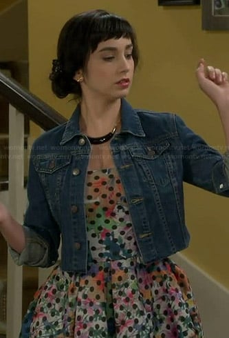 Mandy's floral and polka dot dress on Last Man Standing