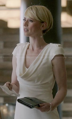 Margaux’s white cowl neck dress on Revenge