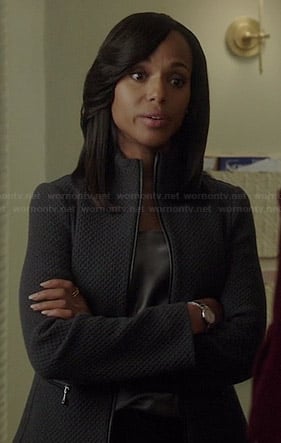 Olivia’s knit zip front jacket on Scandal