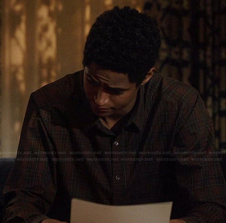 Wes's brown plaid shirt on How to Get Away with Murder