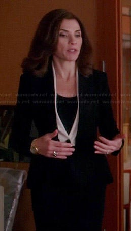 Alicia’s black and white blazer on The Good Wife