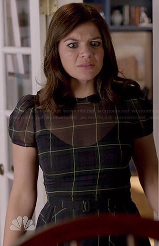 Annie's plaid Thanksgiving dress on Marry Me