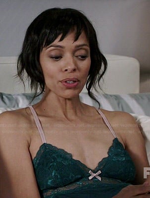 Camille's green lace chemise on Bones